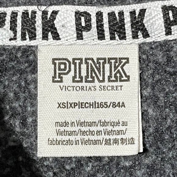Victorias Secret Pink Size XS Black Hoodie With Floral Sleeve & Logo Detail - Picture 7 of 11